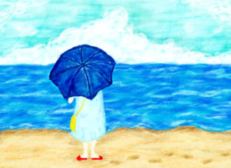 浜辺にいた少女