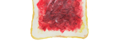 ジャムトースト 水彩イラスト