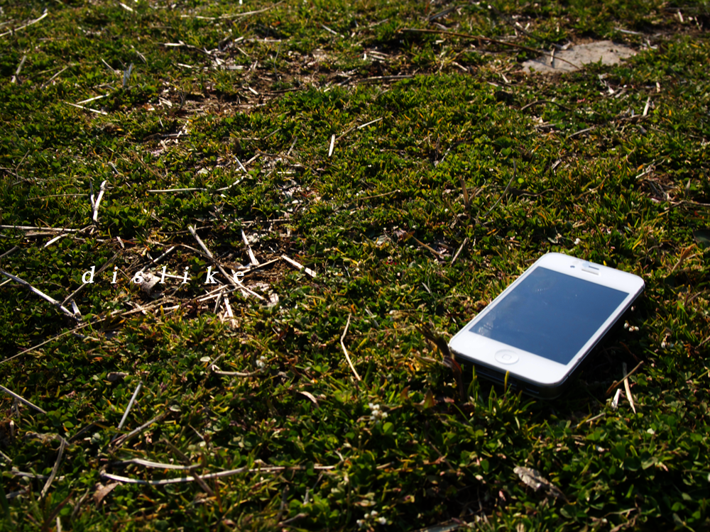 iphoneと芝生