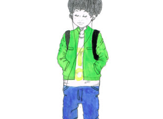 音楽を聞く男の子