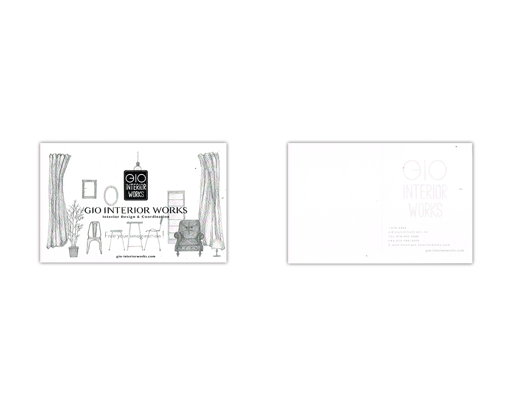 gio interor works（ジオインテリアワークス）ポストカード デザイン