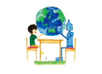 絵本：ロボットとぼく イラストレーション