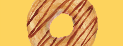 チョコストライプ ドーナツ イラストレーション