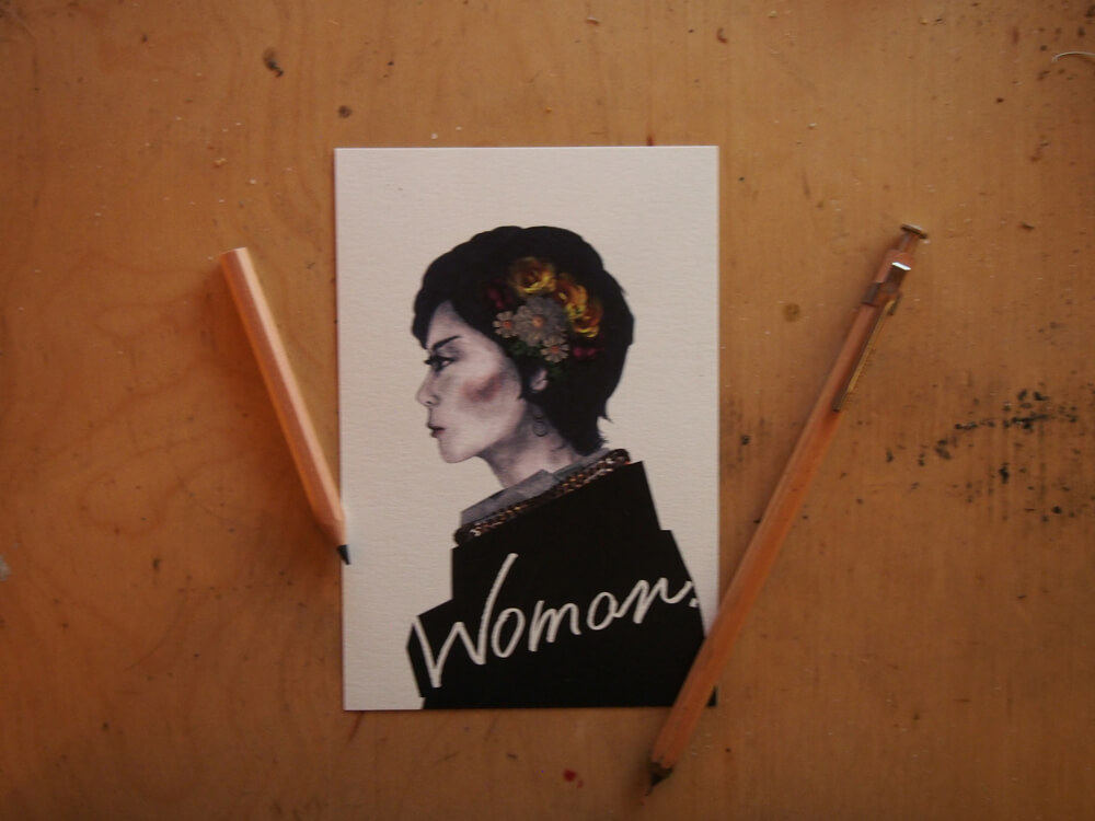 woman postcard 写真