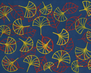 紅葉とイチョウのイラストレーション