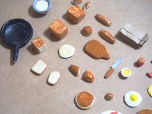 粘土細工 朝食 ミニチュア