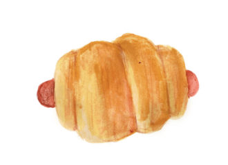 ウインナーロール　パン　イラスト