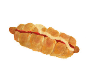 ウインナーロール　パン　イラスト