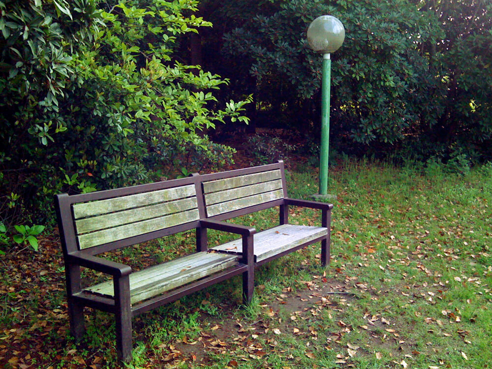公園のベンチ　写真