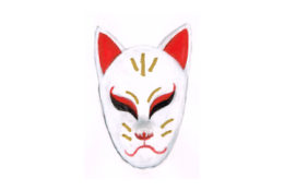狐　お面　イラスト