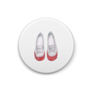 小学校の思い出ぽろぽろ　上靴イラスト缶バッジ