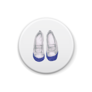 小学校の思い出ぽろぽろ　上靴イラスト缶バッジ