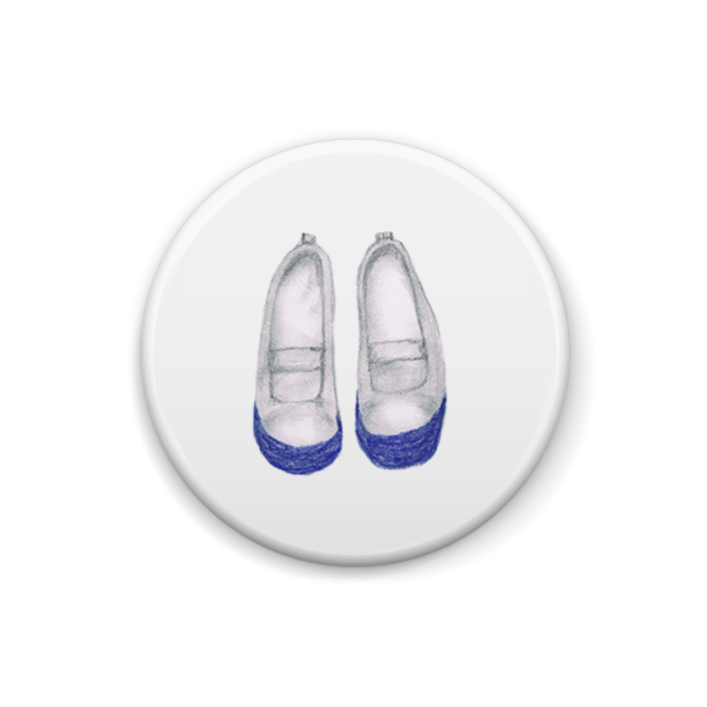 小学校の思い出ぽろぽろ　上靴イラスト缶バッジ