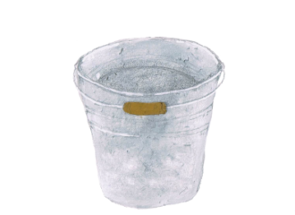 銀バケツ　イラスト