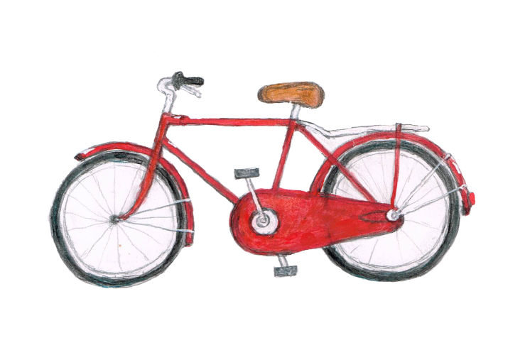 赤　自転車　イラスト