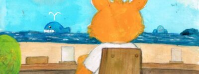 ボウさんお店で過ごす　イラスト