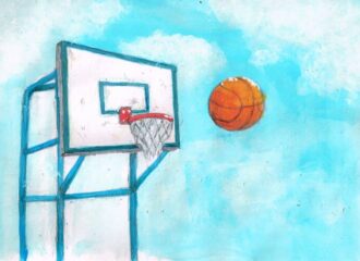 小学校の思い出　バスケットボール　イラスト