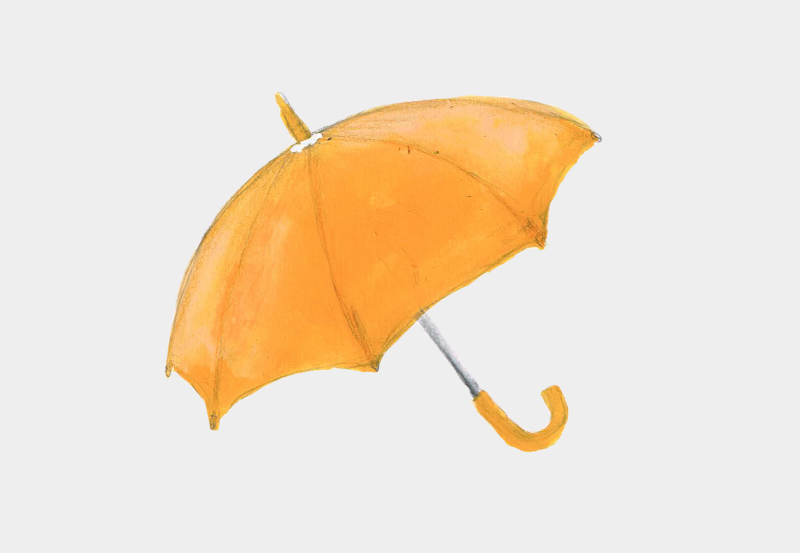 黄色　傘　イラスト