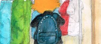 ぼうさん服を見る イラスト