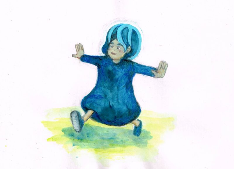 スキップする　女の子　イラスト