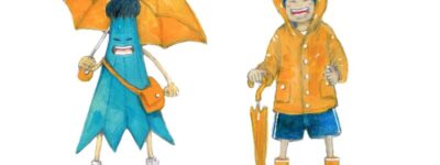 合羽小僧とアンブレ君　キャラクターイラスト