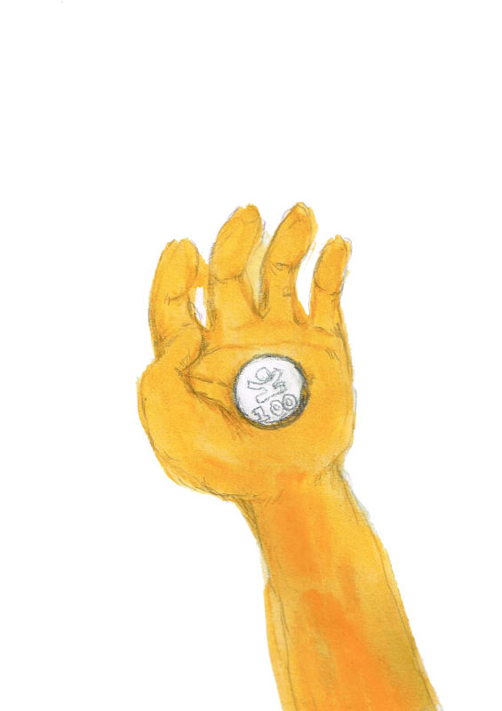 ボウさんとピースコイン　イラスト