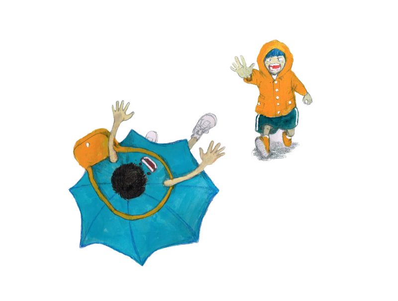 合羽小僧とアンブレ君　キャラクターイラスト