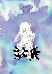坊太　地面が割れる　イラスト