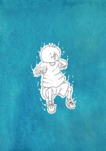 坊太　泳ぐ　イラスト