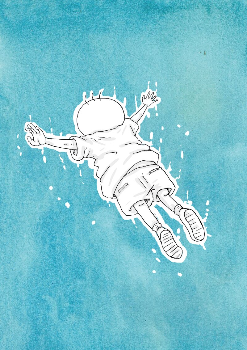 坊太　泳ぐ　イラスト