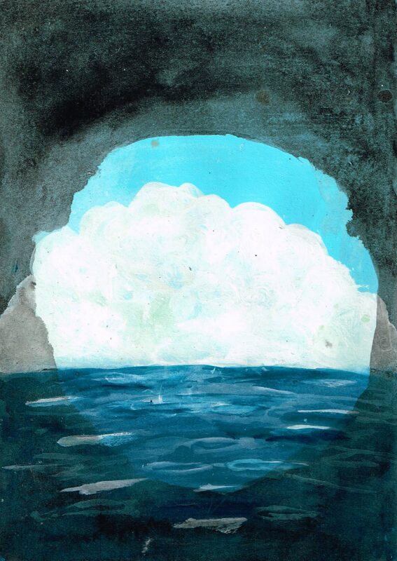 双眼鏡スコープ　海　イラスト