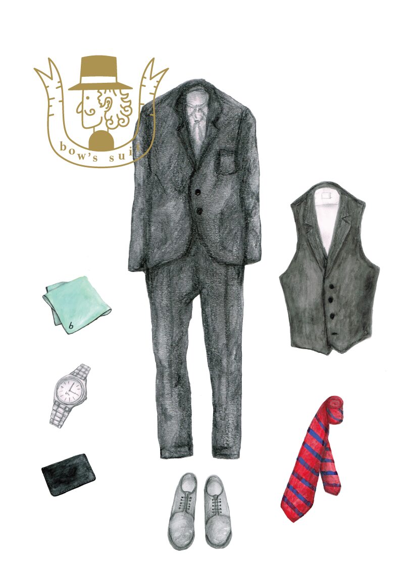 bow's suit 坊のスーツ屋さん　コーディネートイラスト