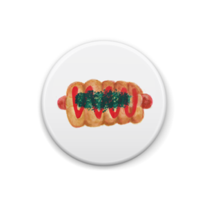 ぼうのパン屋さん　ウインナーロール　イラスト缶バッジ