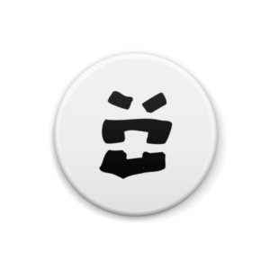 bow's people キレ散らかす人の顔　イラスト缶バッジ