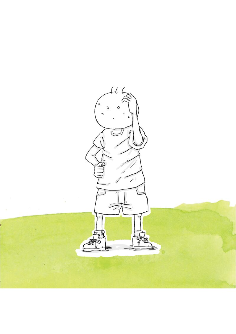 坊太 考える イラスト