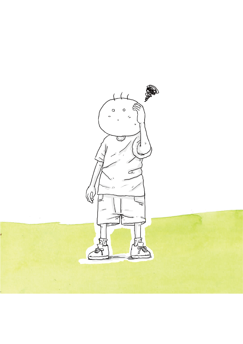 坊太 考える イラスト