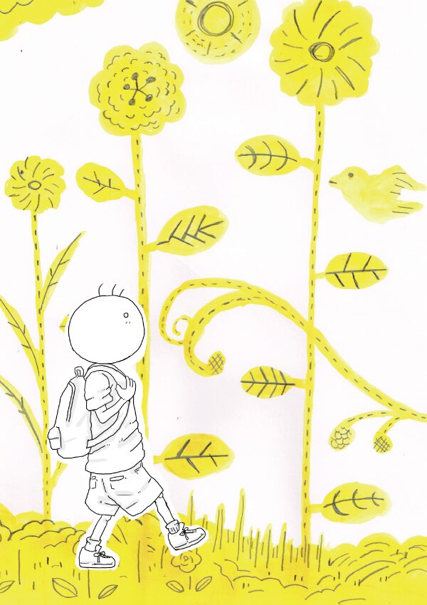 坊太　散歩　イラスト