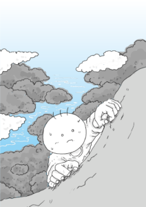 坊太　崖　登る　イラスト