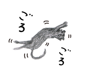 ごろごろする猫　イラスト