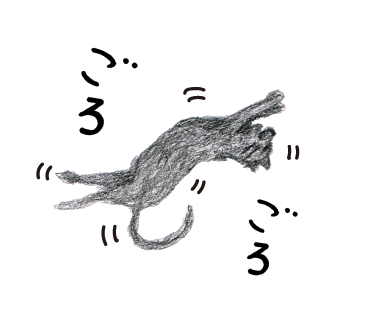 ごろごろする猫　イラスト