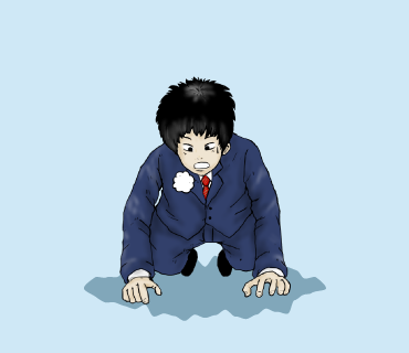 四つん這いの社会人　イラスト