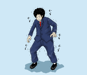 がくがくする社会人　イラスト