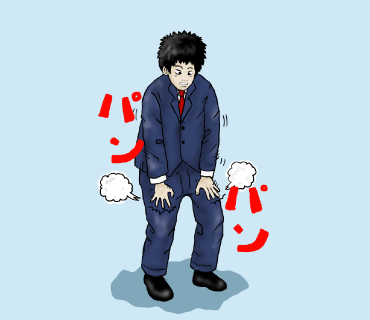 埃を払う社会人　イラスト