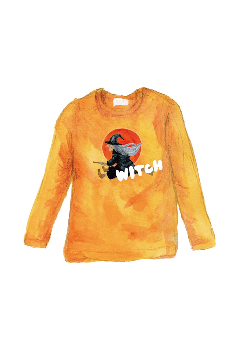 bow's T　ハロウィングラフィックス　魔女　ロンTイラスト