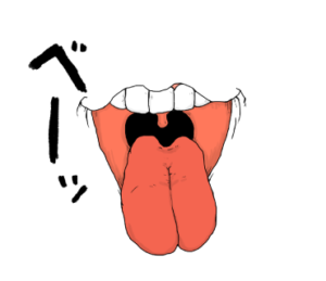 LINEスタンプ　べー！　口おばけ　イラスト