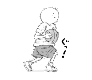 踏み込む坊太　イラスト