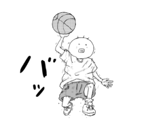ダンクする坊太　イラスト