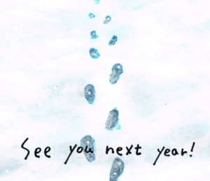 LINEスタンプ 雪の足跡　イラスト