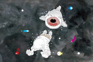 坊太と鮫　イラスト