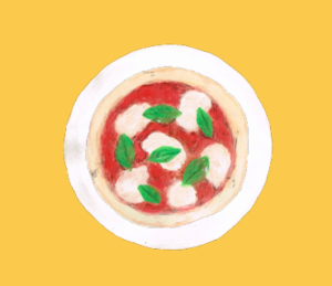 LINEスタンプ　ピザ　イラスト